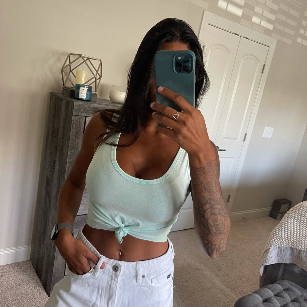 Wild Fable Mint Green Crop Tank Top